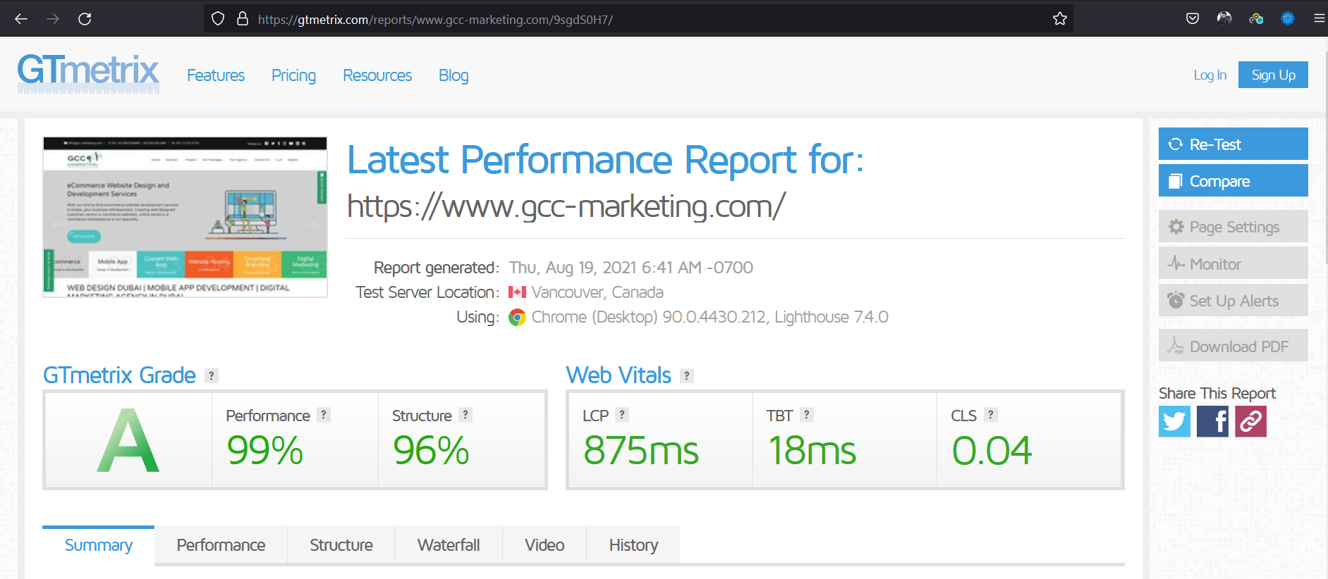 GT Metrix Website Speed Optimization Service